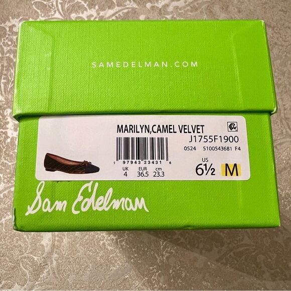 NWB Sam Edelman Marilyn Cap Toe Quilted Ballet Flats Shoes Spicy Camel Black 6.5 - Picture 4 of 4